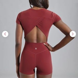 Geo Bodysuit - Vineyard Dark Red